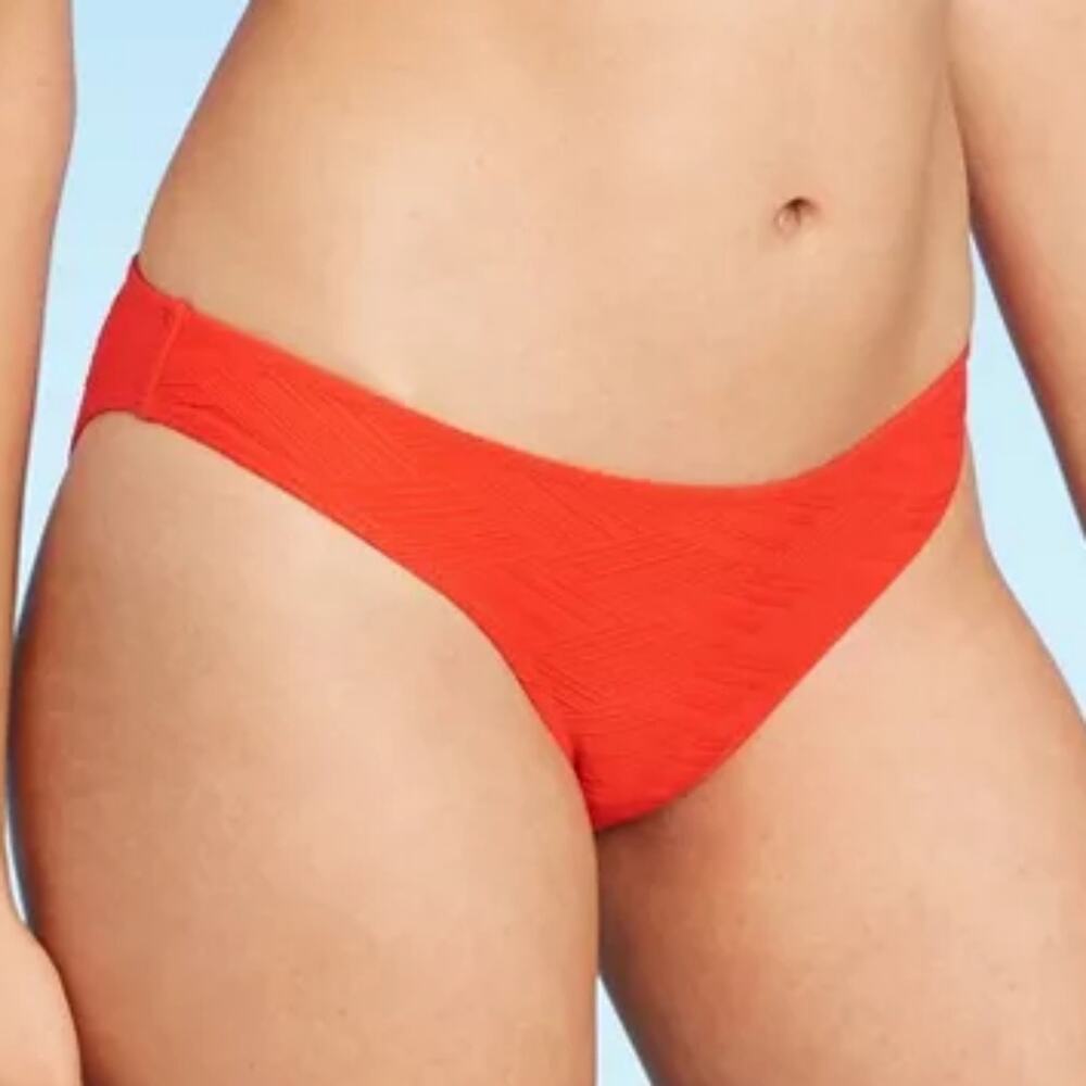 Shade & Shore Diamond Textured Cheeky Swim Bottom NEW Women's Medium